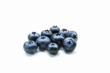 Blueberries group isolated on white background