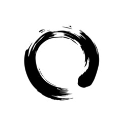 circle with paint brush stroke, the circle of zen style