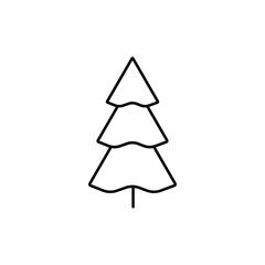Christmas tree line icon linear isolated on white, logo illustration