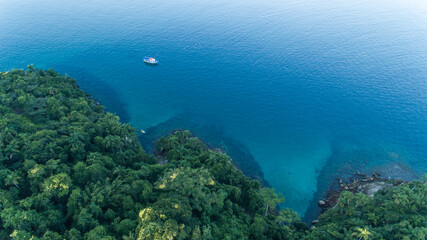 Naklejka na ściany i meble aerial view of a caribbean island