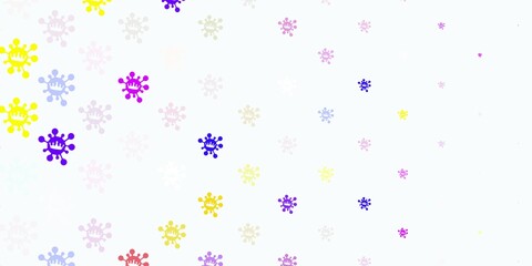 Light multicolor vector backdrop with virus symbols.
