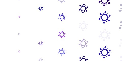 Light Purple, Pink vector pattern with coronavirus elements.