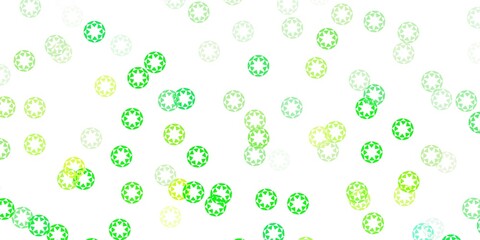 Light green, yellow vector backdrop with dots.