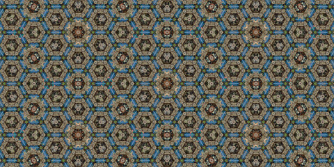 Kaleidoscope background pattern visible inside the eyelids when eyes closed	