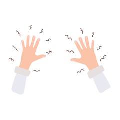 Tremor is a disease of the human hands. Parkinson. Medicine concept.