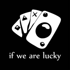 Vector illustration. Isolated game cards with text on a black background. Design element for poster, banner, clothes. Simple flat style.