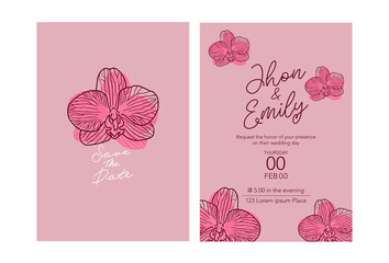 simple luxury wedding invitations with orchid motifs