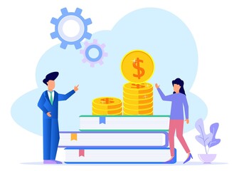 Illustration vector graphic cartoon character of investment in education