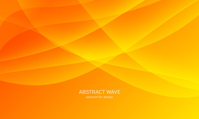Abstract wave element for design. Orange.Digital frequency track equalizer. Stylized line art background. Colorful shiny wave with lines created using blend tool.Curved wavy line, smooth stripe Vector