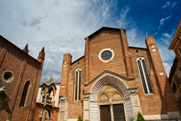 Fototapeta na wymiar Old church in Verona in Italy Europe 