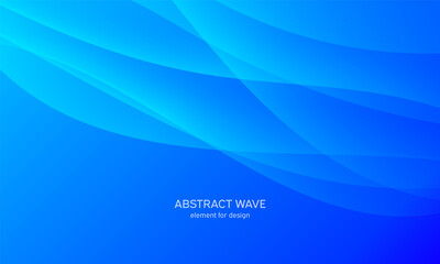 Abstract wave element for design. Blue. Digital frequency track equalizer. Stylized line art background. Colorful shiny wave with lines created using blend tool. Curved wavy line, smooth stripe Vector