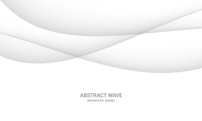 Abstract white background with smooth gray lines, waves. Modern and fashion. Gradient geometric. Vector illustration.