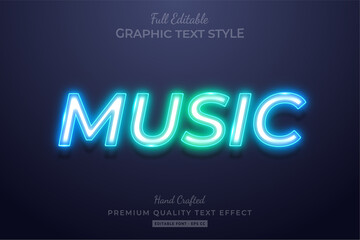 Gradient Neon Music Editable Custom Text Style Effect Premium