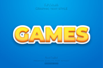 Fototapeta na wymiar Games Editable Custom Text Style Effect Premium