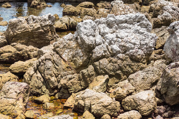 Rocks in beautiful turquoise crystal clear sea water