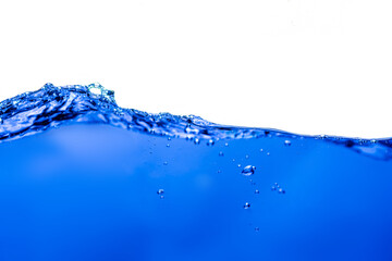 blue water wave and bubble