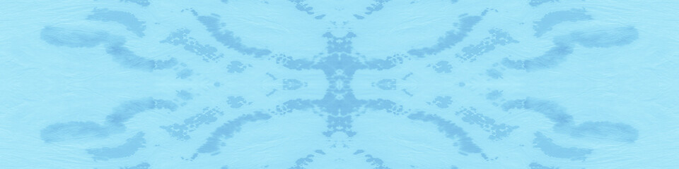 Seamless Blue Tie Dye Texture. Ethnic Watercolour 