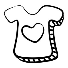 
Favorite shirt icon style, trendy vector of costume 
