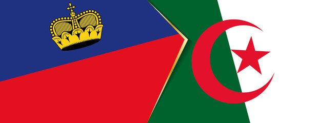 Liechtenstein and Algeria flags, two vector flags.