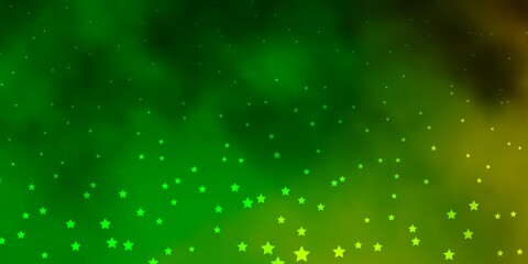 Dark Green, Yellow vector layout with bright stars. Colorful illustration in abstract style with gradient stars. Pattern for new year ad, booklets.