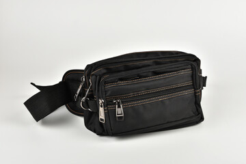 Black Waist Bag isolated on a white background 
