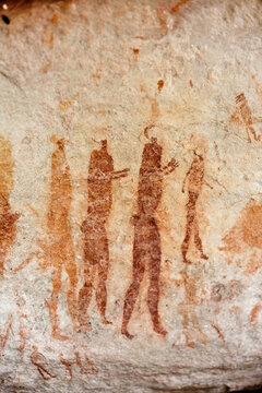 Close-up of Khoisan Rock painting in the Cederberg Conservancy