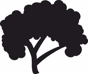  tree black silhouette, graphic icon and symbol