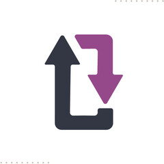 refresh button vector icon in flat