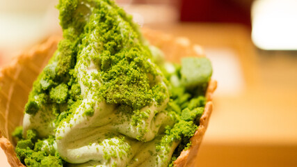 抹茶たっぷりのアイス