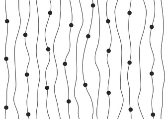 Seamless simple vector outline striped endless ornament with hearts