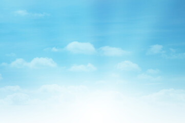 Blue sky with white cloud. The summer heaven is colorful clearing day Good weather and beautiful nature in the morning.