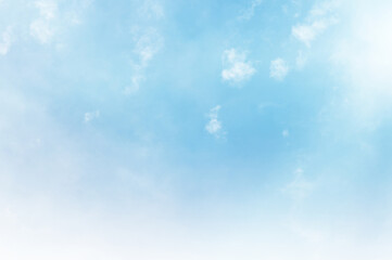 Blue sky with white cloud. The summer heaven is colorful clearing day Good weather and beautiful nature in the morning.