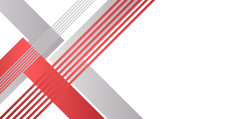 Fototapeta premium Red abstract background geometry shine and layer element vector for presentation design. 