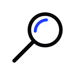 Magnifying glass or search icon flat vector graphic on isolated background
