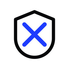 Shield Cross Glyph Icon