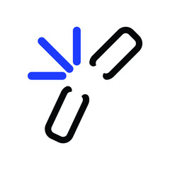 Obraz premium Broken Link flat icon illustration- vector 