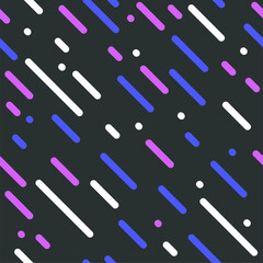 Seamless pattern of colored parallel lines on a dark background. Vector illustration