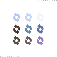 refresh button vector icon in flat