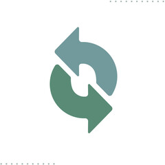 refresh button vector icon in flat