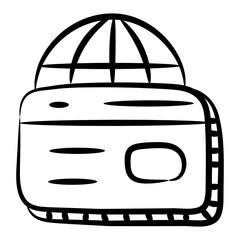 
Card with browser, vector in editable style 
