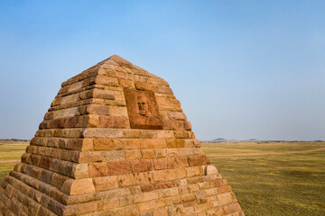 Ames Monument, a large pyramid at the highest point on the transcontinental railroad completed in...