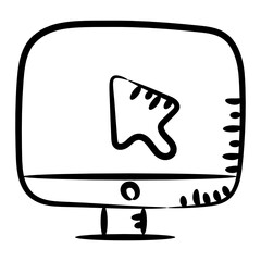 
Click icon style, cursor in modern linear style 
