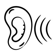 
The area or distance within which something can be heard, hearing sense line vector 
