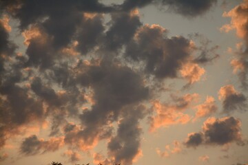 threatening clouds at sunset