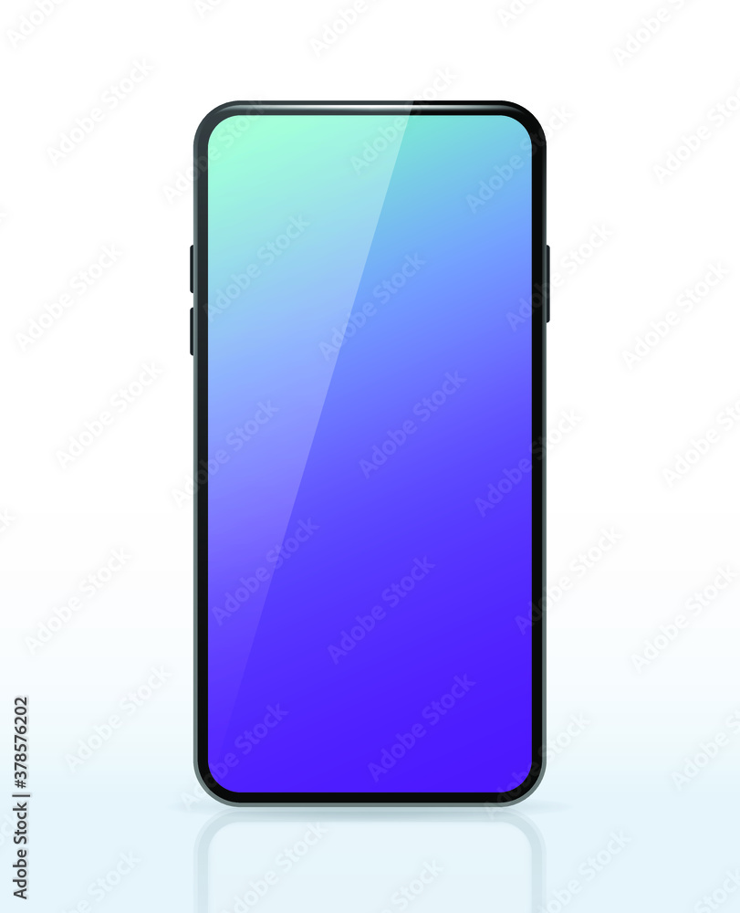 Poster realistic smartphone . top view . isolated vector elements