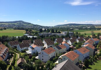 View from a ferris wheel over Niederhasli Switzerland