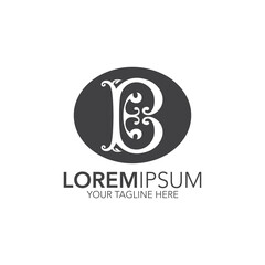 Fototapeta premium Letter logo BE. old style BE letter design