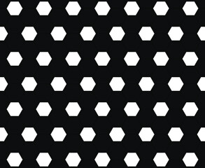 Seamless vector pattern with black and white honeycomb mosaic background.  Black hexagon ceramic tiles pattern. Print for wrapping, web, scrapbooking, etc.