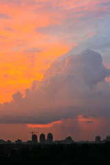 Obraz premium red and orange sun set on the open sky