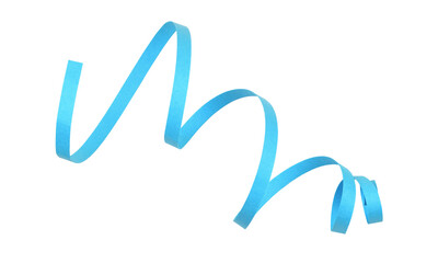 Curled blue paper ribbon